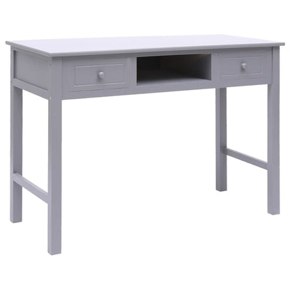 Desk 108x45x76 cm solid paulownia wood grey