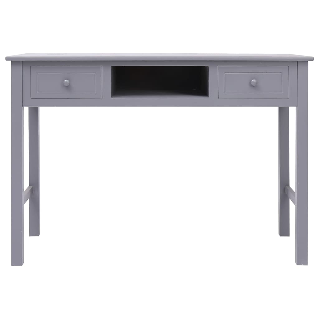 Desk 108x45x76 cm solid paulownia wood grey