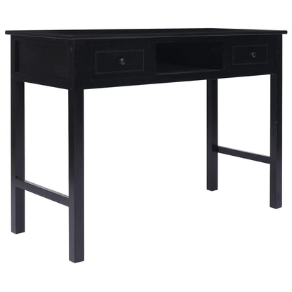 Desk 108x45x76 cm solid paulownia wood black
