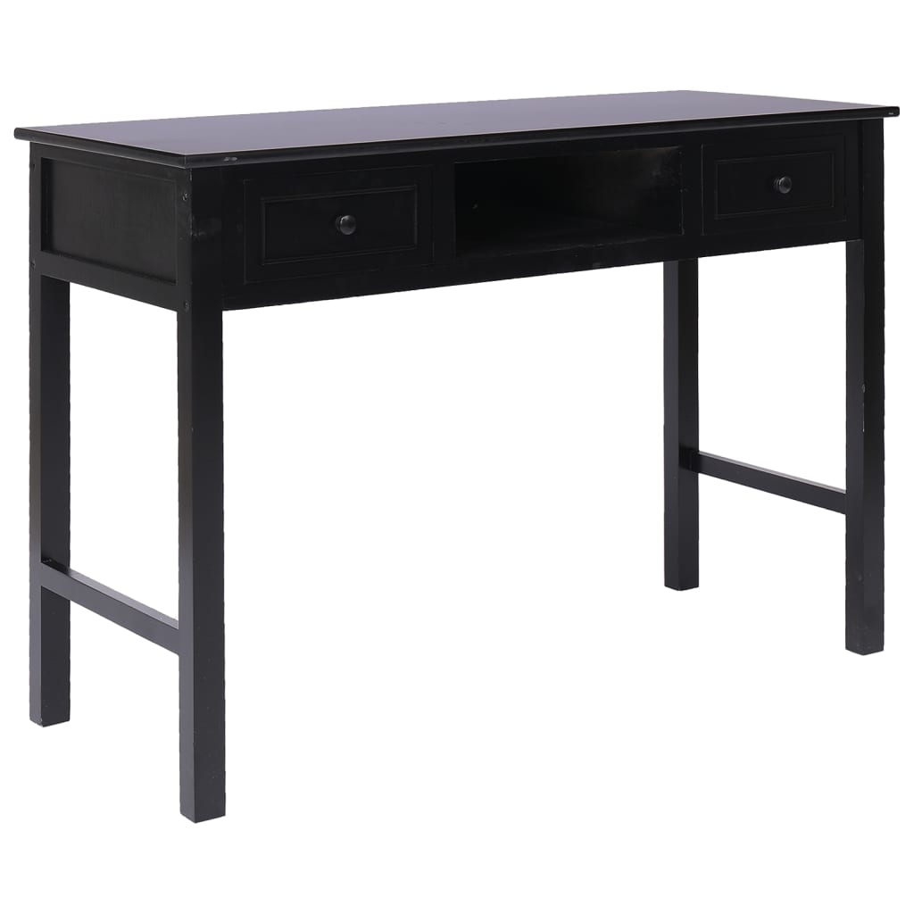 Desk 108x45x76 cm solid paulownia wood black