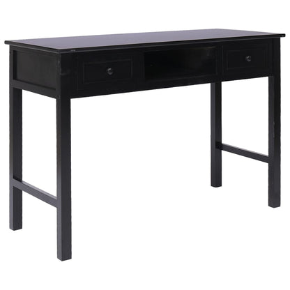 Desk 108x45x76 cm solid paulownia wood black