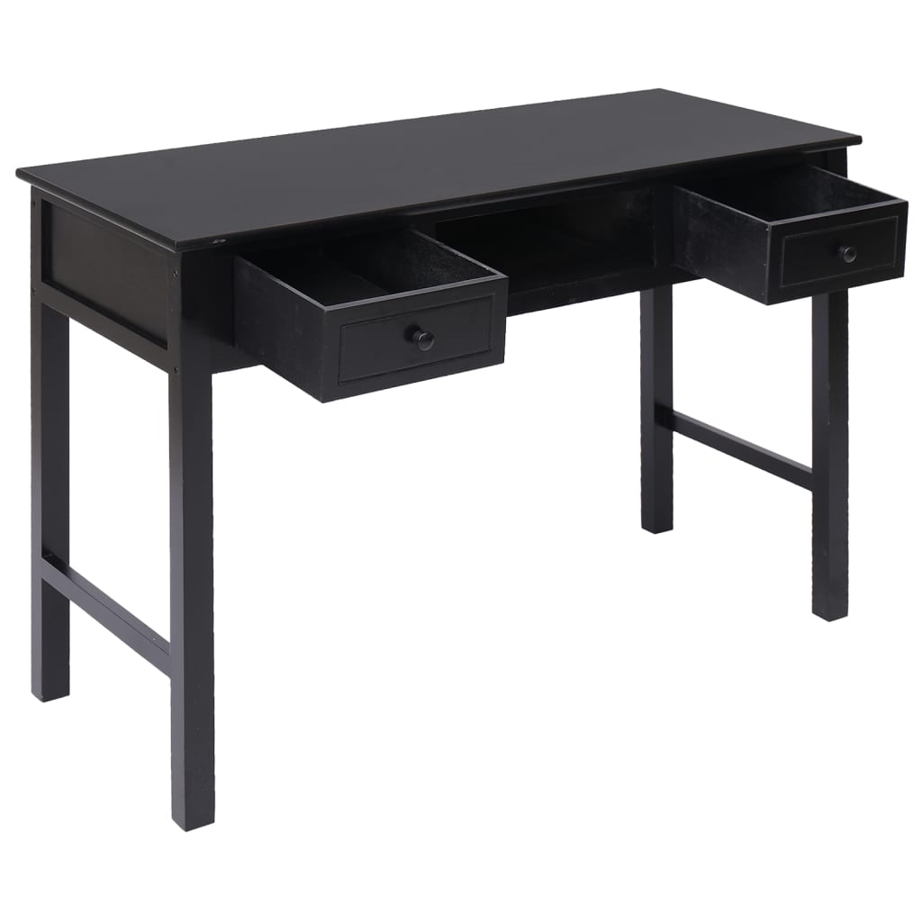 Desk 108x45x76 cm solid paulownia wood black