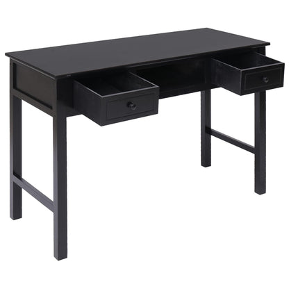 Desk 108x45x76 cm solid paulownia wood black