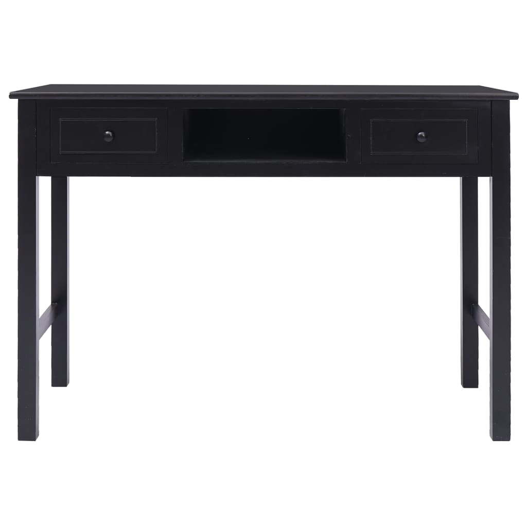 Desk 108x45x76 cm solid paulownia wood black
