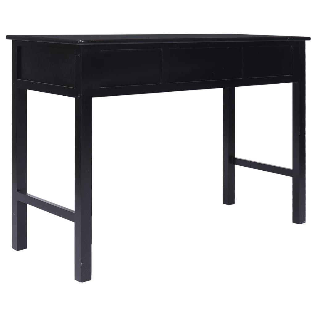 Desk 108x45x76 cm solid paulownia wood black