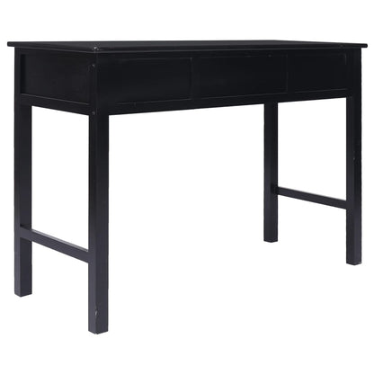Desk 108x45x76 cm solid paulownia wood black