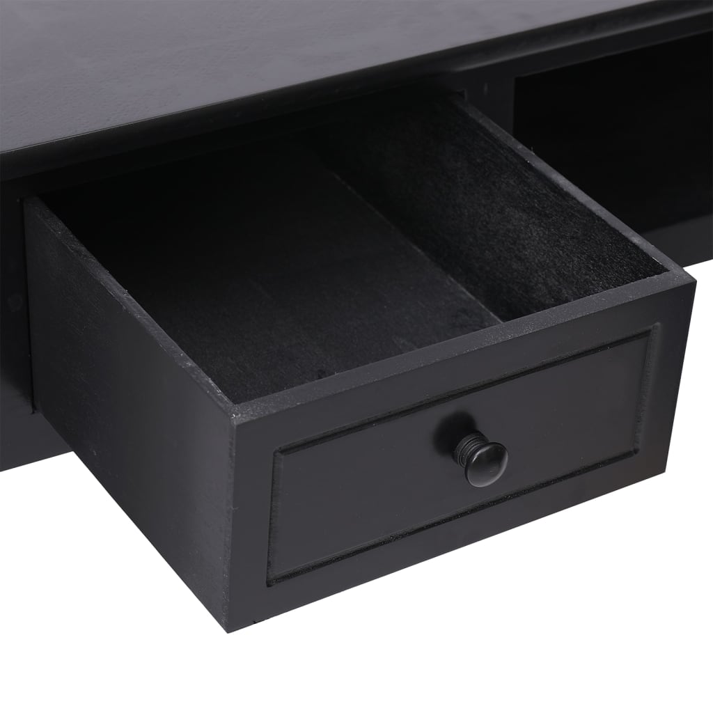 Desk 108x45x76 cm solid paulownia wood black