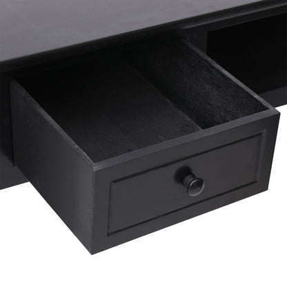 Desk 108x45x76 cm solid paulownia wood black