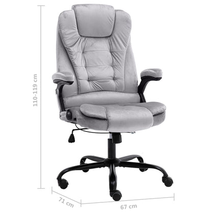 Kantoorstoel fluweel lichtgrijs