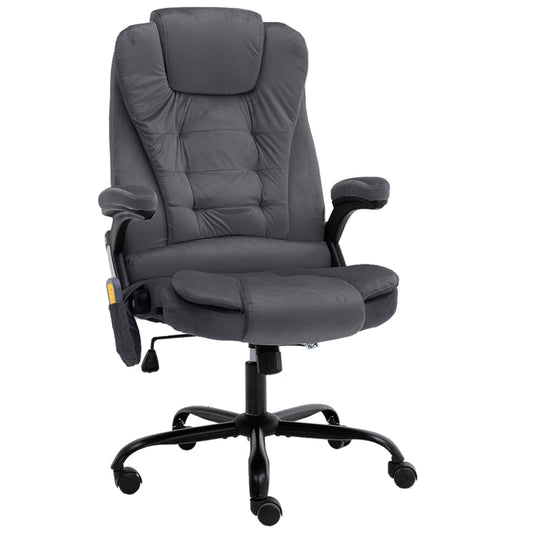 Massagekantoorstoel fluweel donkergrijs