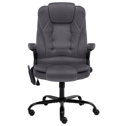 Massagekantoorstoel fluweel donkergrijs