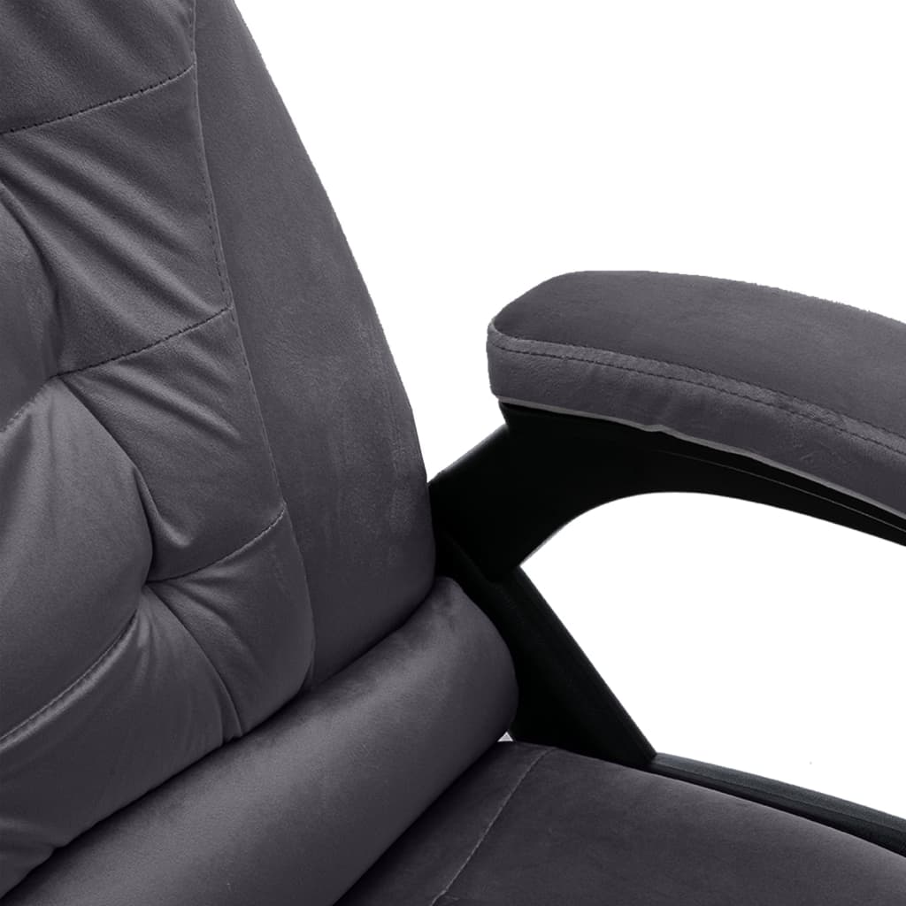 Massagekantoorstoel fluweel donkergrijs