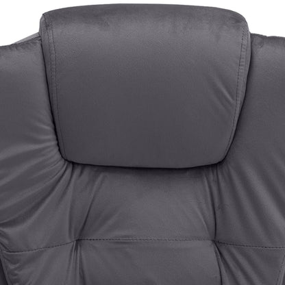 Massagekantoorstoel fluweel donkergrijs