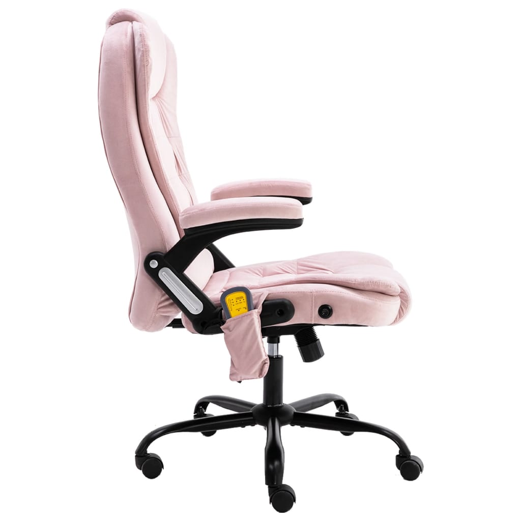 Massage office chair velvet pink