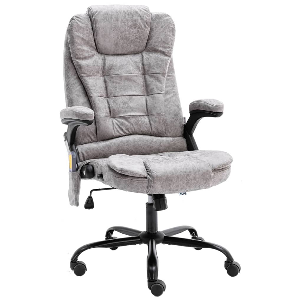 Massage office chair imitation suede light gray