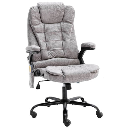Massage office chair imitation suede light gray