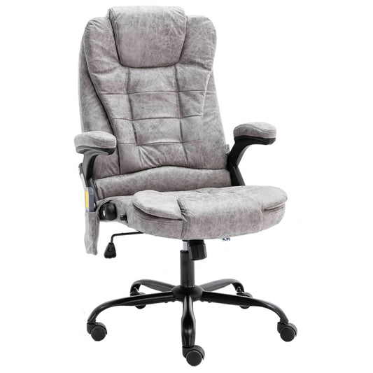 Massage office chair imitation suede light gray