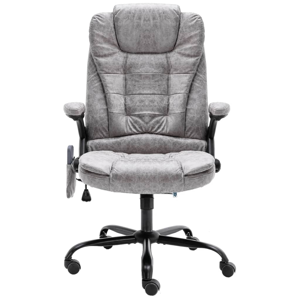 Massage office chair imitation suede light gray