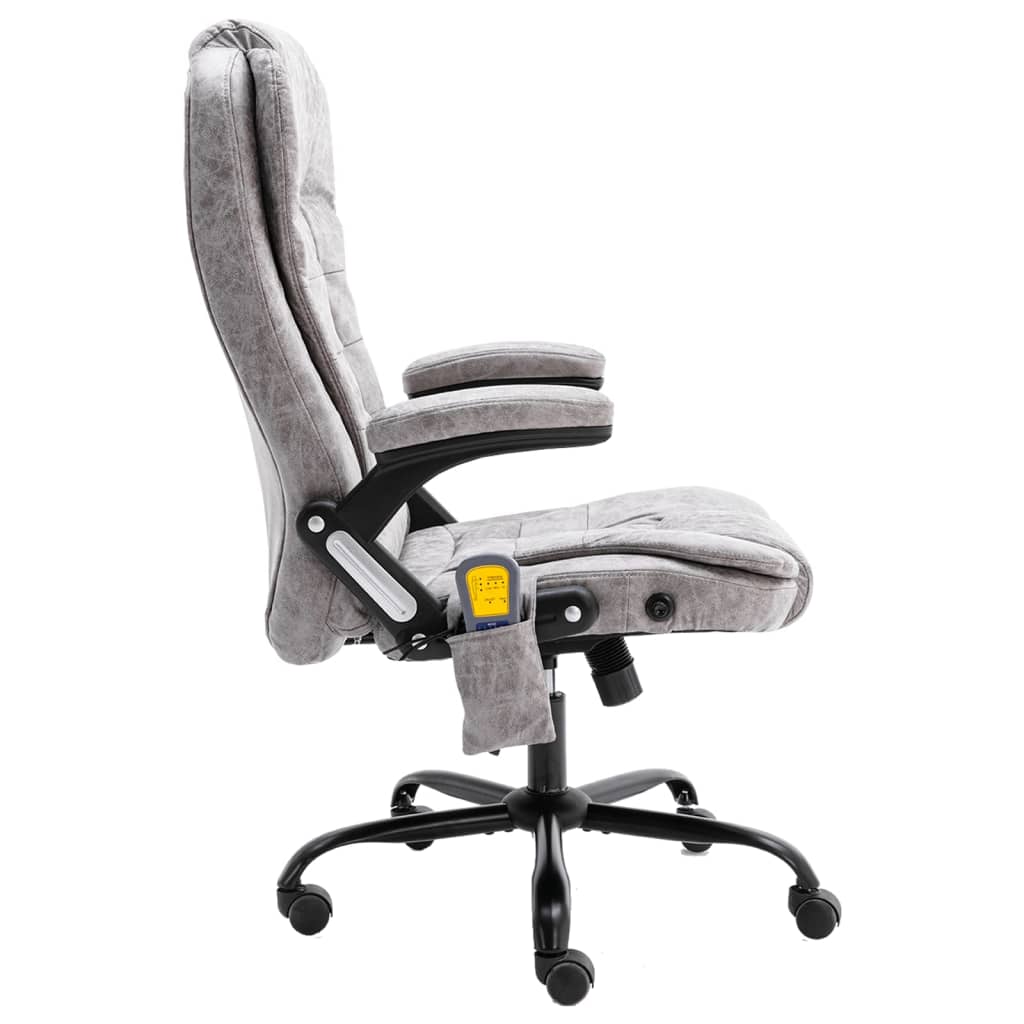Massage office chair imitation suede light gray