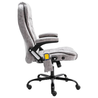 Massage office chair imitation suede light gray