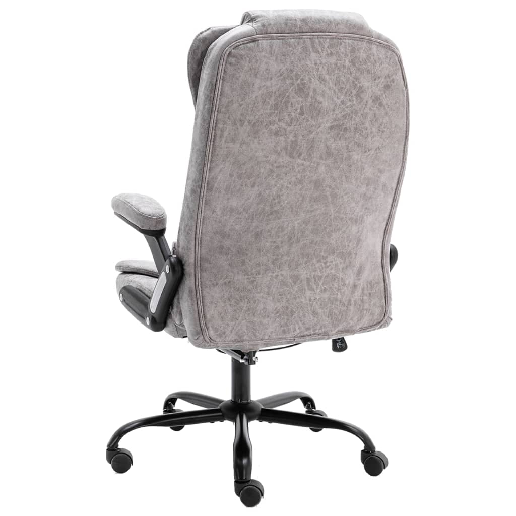 Massage office chair imitation suede light gray