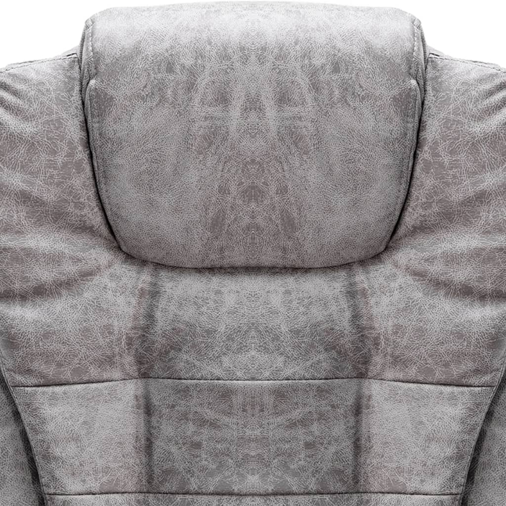 Massage office chair imitation suede light gray