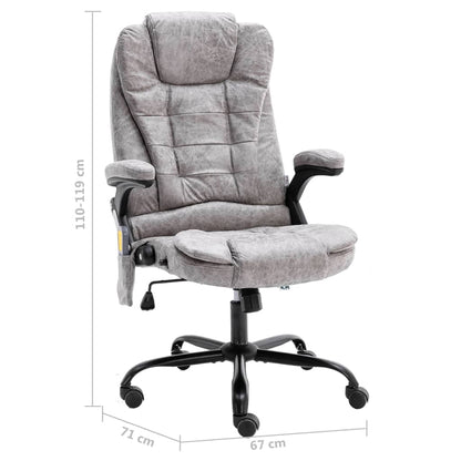 Massage office chair imitation suede light gray
