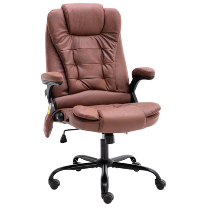 Massage office chair imitation suede light brown