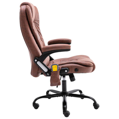 Massage office chair imitation suede light brown