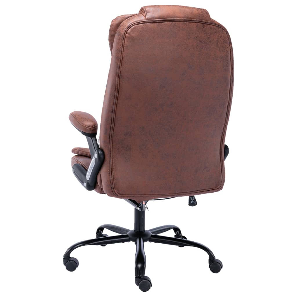 Massage office chair imitation suede light brown