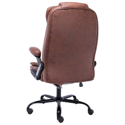 Massage office chair imitation suede light brown