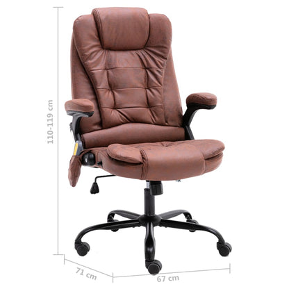 Massage office chair imitation suede light brown