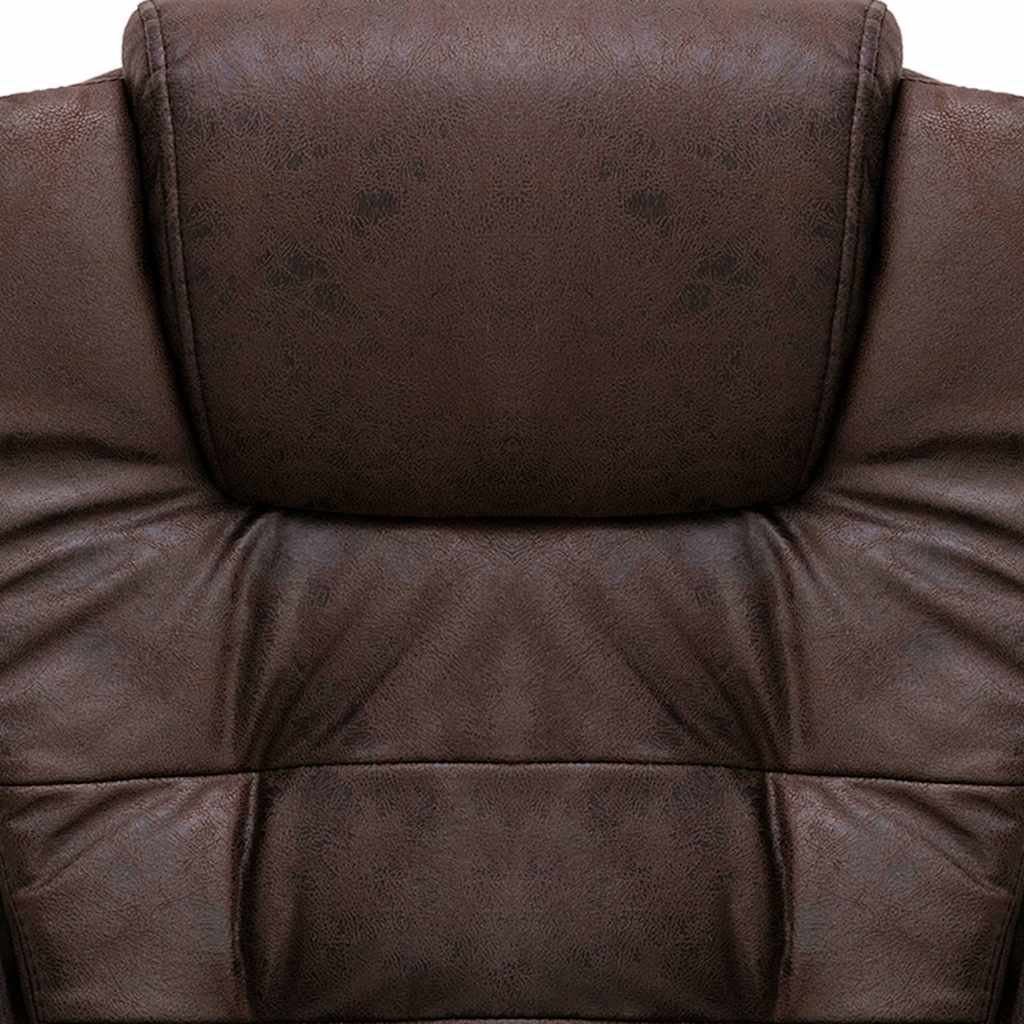 Massagekantoorstoel kunstsuède donkerbruin