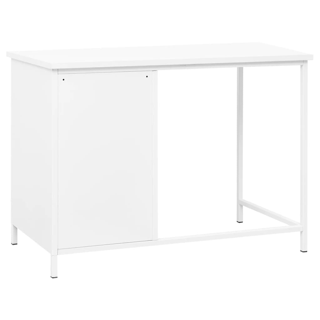 Industrial desk with drawers 105x52x75 cm steel white