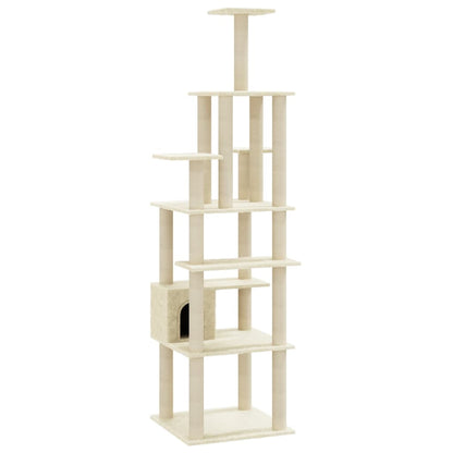 Cat scratching post with sisal scratching posts 183 cm cream-colored