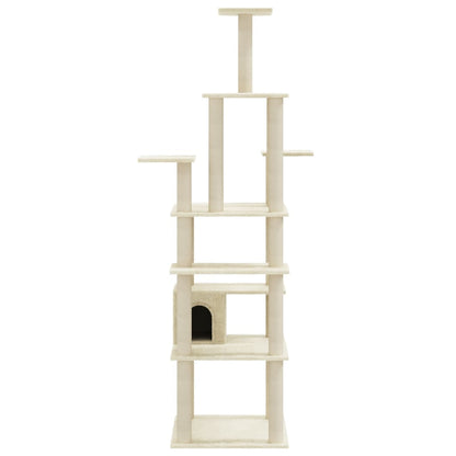Cat scratching post with sisal scratching posts 183 cm cream-colored