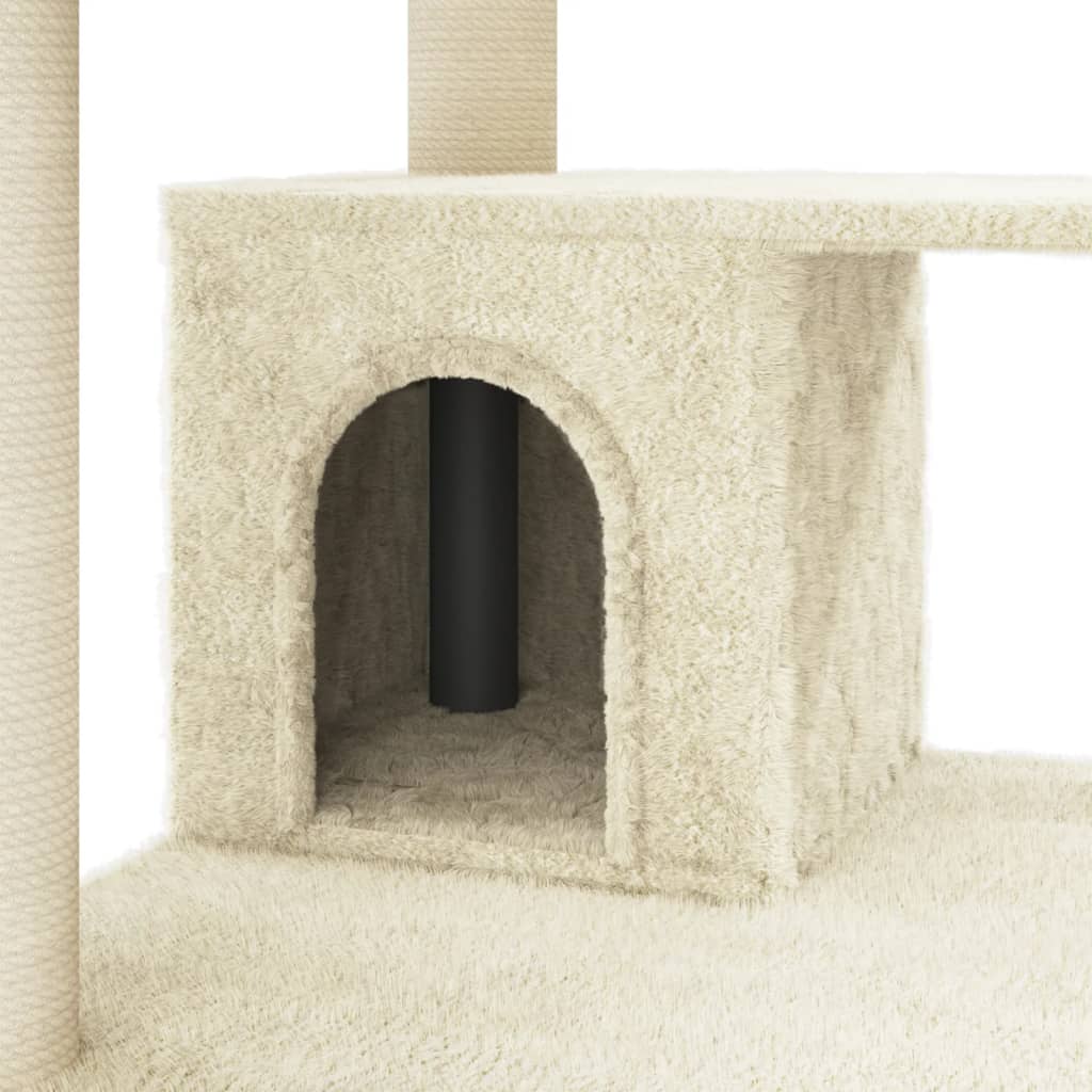 Cat scratching post with sisal scratching posts 183 cm cream-colored