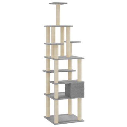 Cat scratching post with sisal scratching posts 183 cm light gray