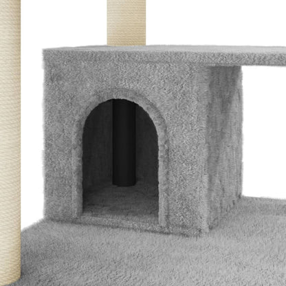 Cat scratching post with sisal scratching posts 183 cm light gray