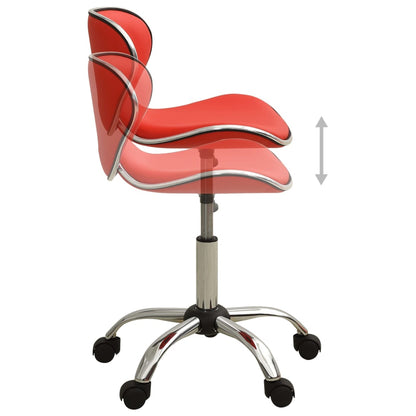 Office chair artificial leather red