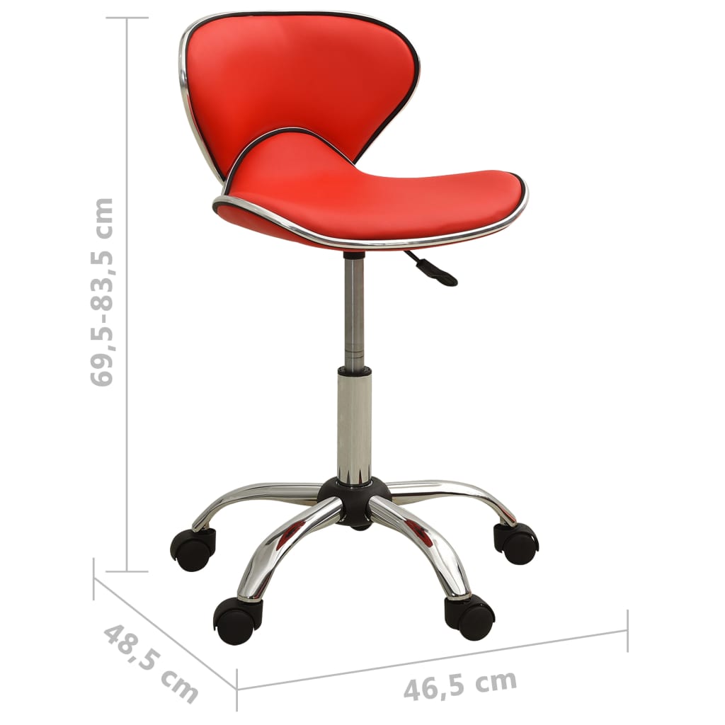 Office chair artificial leather red