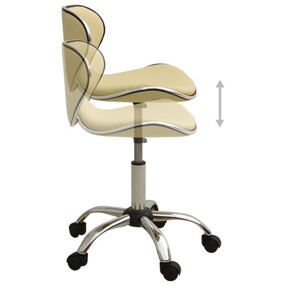 Office chair artificial leather cream colored