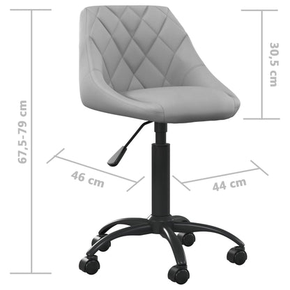 Office chair velvet light grey