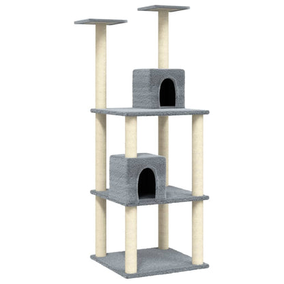 Cat furniture with sisal scratching posts 141 cm light gray