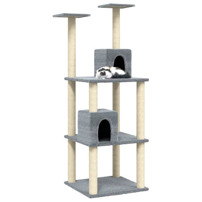 Cat furniture with sisal scratching posts 141 cm light gray