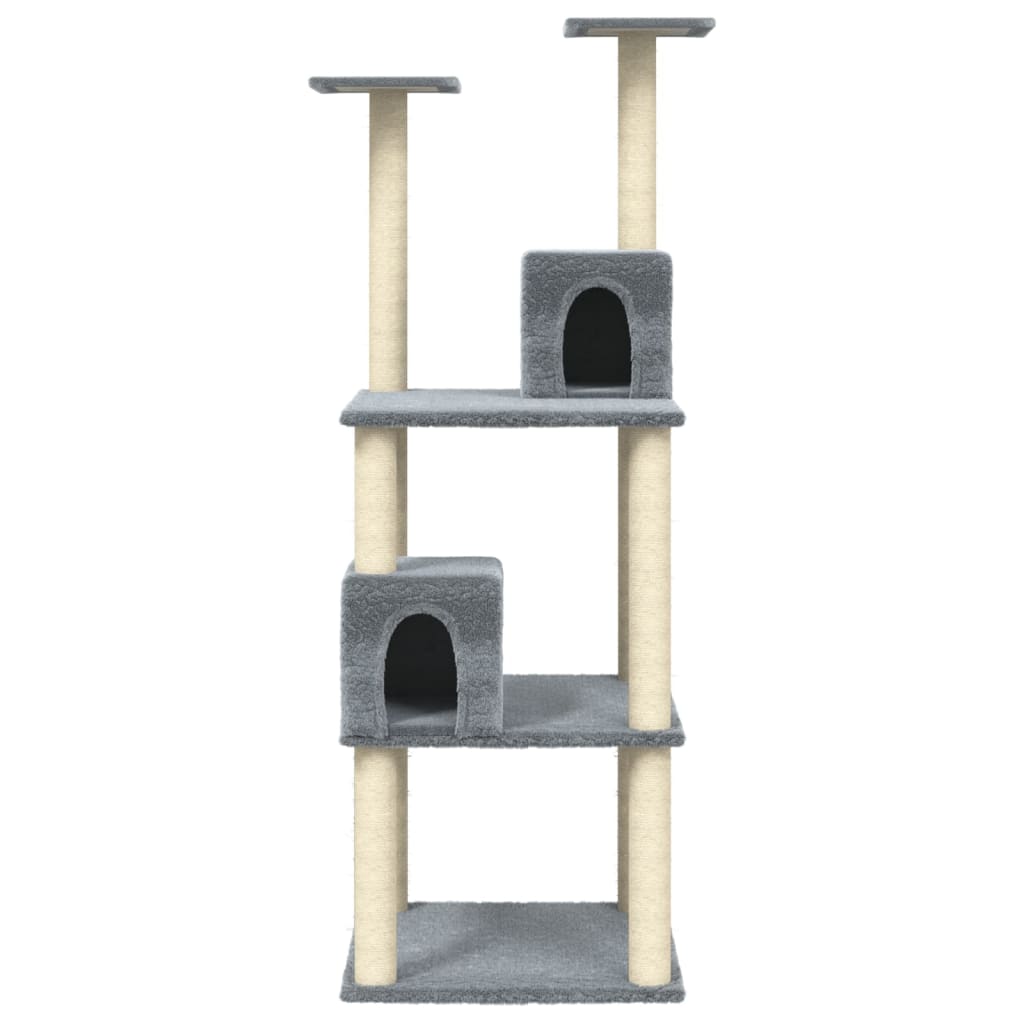 Cat furniture with sisal scratching posts 141 cm light gray