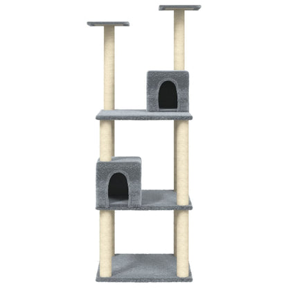 Cat furniture with sisal scratching posts 141 cm light gray