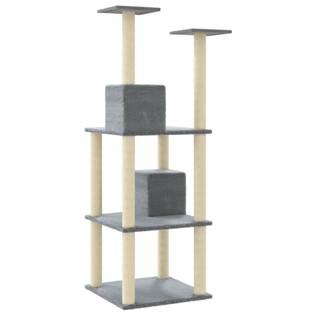 Cat furniture with sisal scratching posts 141 cm light gray