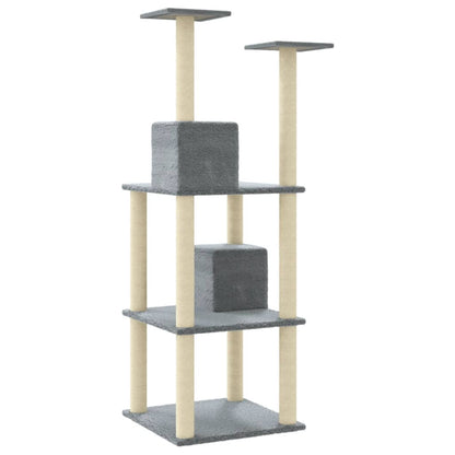 Cat furniture with sisal scratching posts 141 cm light gray