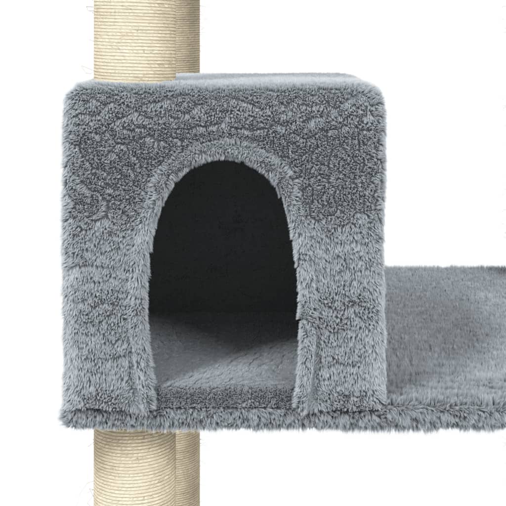 Cat furniture with sisal scratching posts 141 cm light gray
